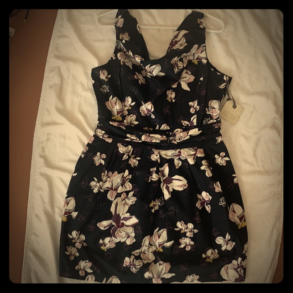 Black Dress with Purple Flowers